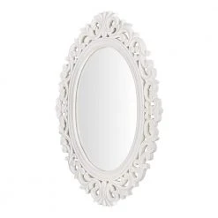 Home Decorators Collection Medium Classic Oval White Wood Framed Mirror (24 in. W x 32 in. H) -Flora Home Decorators Soldes home decorators collection wall mirrors cac mir 002 vty 4f 1000