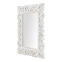 Home Decorators Collection Medium Rectangular White Wood Framed Mirror (24 in. W x 32 in. H) -Flora Home Decorators Soldes home decorators collection wall mirrors cac mir 007 vty 4f 1000