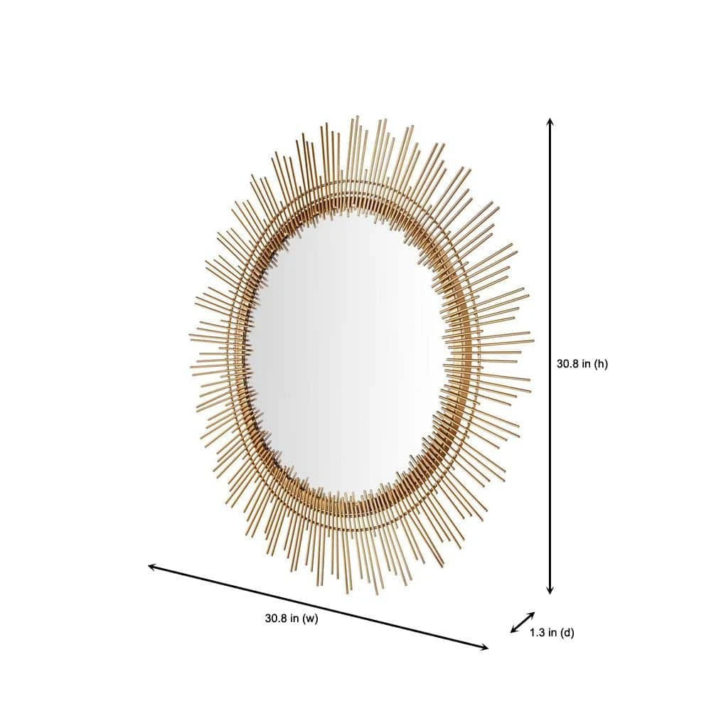 Home Decorators Collection Medium Sunburst Gold Modern Accent Mirror (31 in. Diameter) 5 Home Decorators Collection Medium Sunburst Gold Modern Accent Mirror (31 in. Diameter) - Image 3