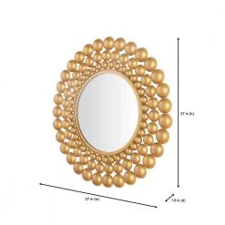 Home Decorators Collection Medium Round Gold Bubble Glam Accent Mirror (27 in. Diameter) -Flora Home Decorators Soldes home decorators collection wall mirrors dc18 79816 40 1000 1