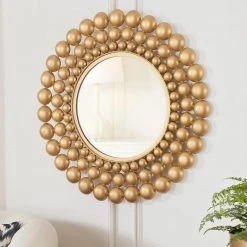 Home Decorators Collection Medium Round Gold Bubble Glam Accent Mirror (27 in. Diameter) -Flora Home Decorators Soldes home decorators collection wall mirrors dc18 79816 40 1000