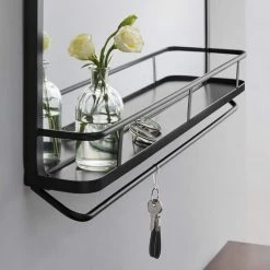 Home Decorators Collection Medium Modern Rectangular Black Framed Mirror with Shelf (30 in. W x 16 in. H) 9 Home Decorators Collection Medium Modern Rectangular Black Framed Mirror with Shelf (30 in. W x 16 in. H) -Flora Home Decorators Soldes home decorators collection wall mirrors dc21 36986 40 1000