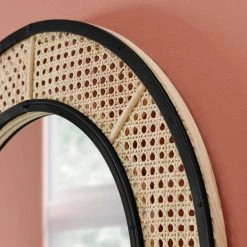 Home Decorators Collection Medium Arched Natural and Black Rattan Cane Mirror (24 in. W x 32 in H) -Flora Home Decorators Soldes home decorators collection wall mirrors h280c21003 40 1000