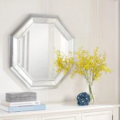 Home Decorators Collection Medium Octagonal Silver Beveled Glass Classic Accent Mirror (31 in. H x 31 in. W) -Flora Home Decorators Soldes home decorators collection wall mirrors h5 mh 250 40 1000 1