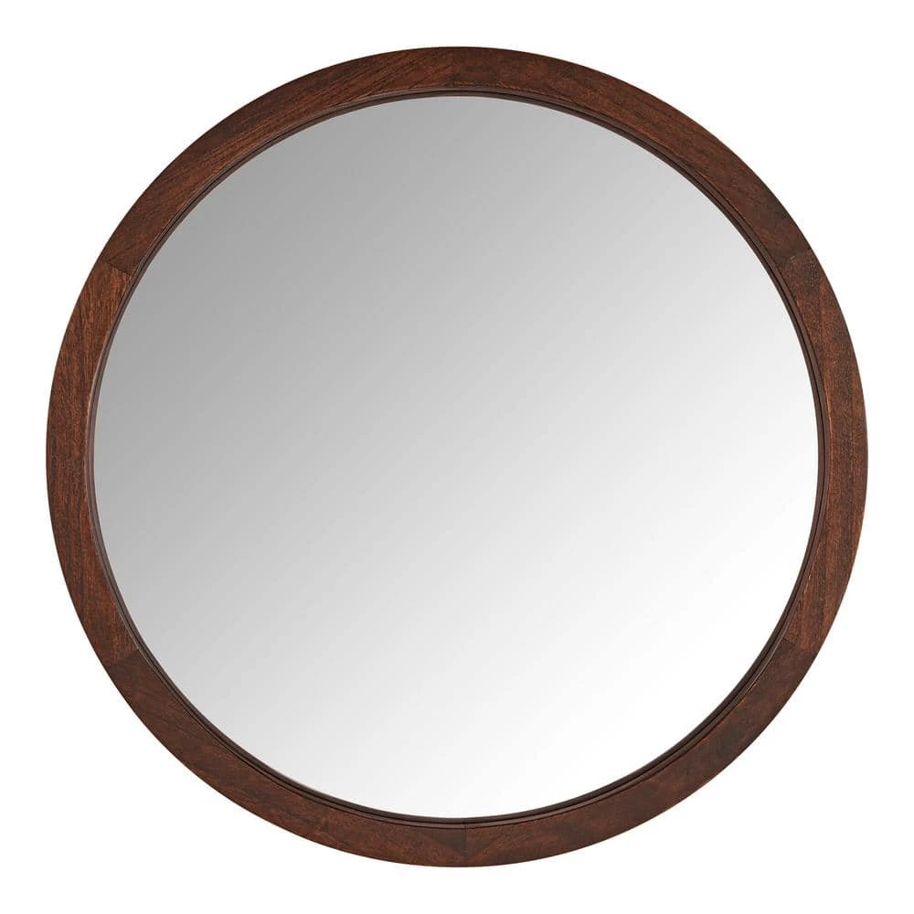 Home Decorators Collection Medium Round Dark Stain Wood Transitional Accent Mirror (24 in. Diameter) 3 Home Decorators Collection Medium Round Dark Stain Wood Transitional Accent Mirror (24 in. Diameter)