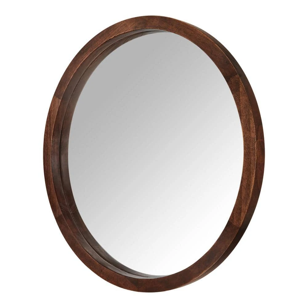 Home Decorators Collection Medium Round Dark Stain Wood Transitional Accent Mirror (24 in. Diameter) 7 Home Decorators Collection Medium Round Dark Stain Wood Transitional Accent Mirror (24 in. Diameter) - Image 5
