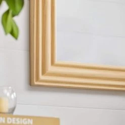 Home Decorators Collection Medium Arched Natural Wood Framed Mirror (36 in. W x 24 in. H) -Flora Home Decorators Soldes home decorators collection wall mirrors h5 mh 767 40 1000