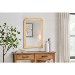 Home Decorators Collection Medium Arched Natural Wood Framed Mirror (36 in. W x 24 in. H) -Flora Home Decorators Soldes home decorators collection wall mirrors h5 mh 767 e1 1000