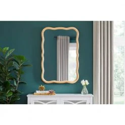 Home Decorators Collection Medium Wavy Natural Wood Framed Mirror (24 in. W x 36 in. H) -Flora Home Decorators Soldes home decorators collection wall mirrors h5 mh 768 e1 1000