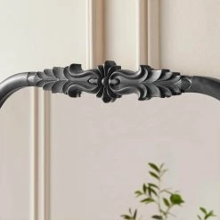 Home Decorators Collection Medium French Country Arched Black Ornate Wood Framed Mirror (23 in. W x 29 in. H) -Flora Home Decorators Soldes home decorators collection wall mirrors h5 mh 956 40 1000