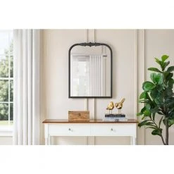 Home Decorators Collection Medium French Country Arched Black Ornate Wood Framed Mirror (23 in. W x 29 in. H) -Flora Home Decorators Soldes home decorators collection wall mirrors h5 mh 956 e1 1000