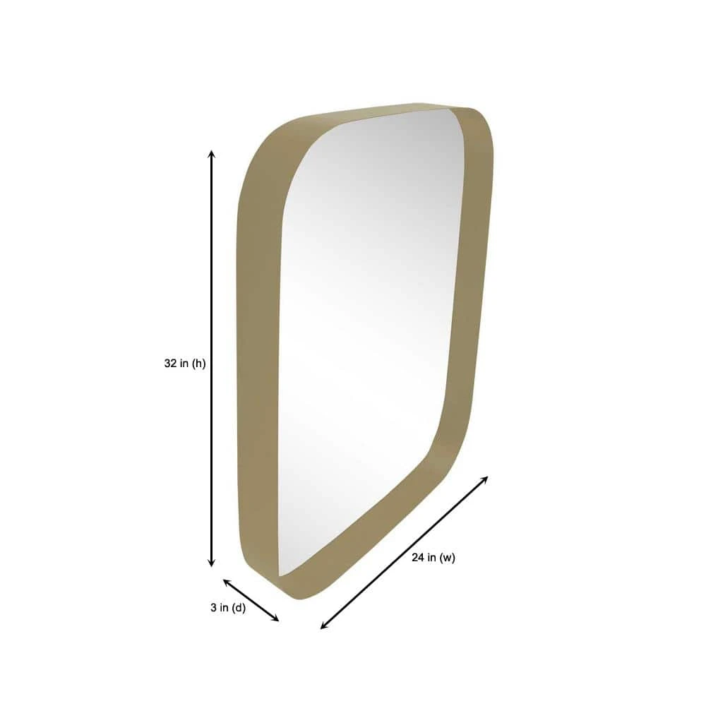 Home Decorators Collection Medium Rectangle Gold Modern Mirror with Deep-Set Frame and Rounded Corners (32 in. H x 24 in. W) 5 Home Decorators Collection Medium Rectangle Gold Modern Mirror with Deep-Set Frame and Rounded Corners (32 in. H x 24 in. W) - Image 3