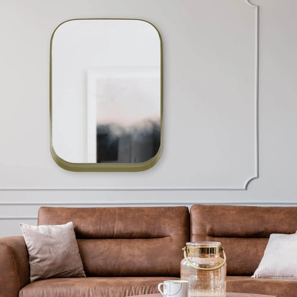 Home Decorators Collection Medium Rectangle Gold Modern Mirror with Deep-Set Frame and Rounded Corners (32 in. H x 24 in. W) 6 Home Decorators Collection Medium Rectangle Gold Modern Mirror with Deep-Set Frame and Rounded Corners (32 in. H x 24 in. W) - Image 4