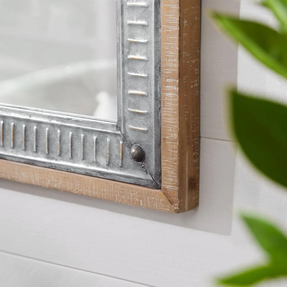 Home Decorators Collection Small Rectangle Galvanized Antiqued Farmhouse Accent Mirror (20 in. H x 28 in. W) 6 Home Decorators Collection Small Rectangle Galvanized Antiqued Farmhouse Accent Mirror (20 in. H x 28 in. W) - Image 4