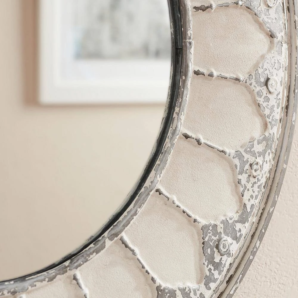 Home Decorators Collection Medium Round Ivory Antiqued Classic Accent Mirror (32 in. Diameter) 7 Home Decorators Collection Medium Round Ivory Antiqued Classic Accent Mirror (32 in. Diameter) - Image 5