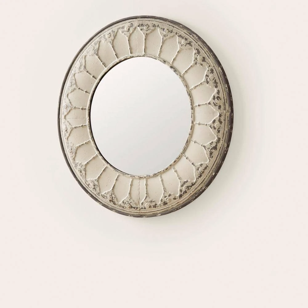 Home Decorators Collection Medium Round Ivory Antiqued Classic Accent Mirror (32 in. Diameter) 11 Home Decorators Collection Medium Round Ivory Antiqued Classic Accent Mirror (32 in. Diameter) - Image 9