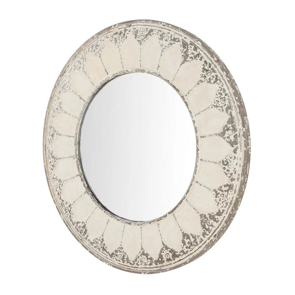 Home Decorators Collection Medium Round Ivory Antiqued Classic Accent Mirror (32 in. Diameter) 8 Home Decorators Collection Medium Round Ivory Antiqued Classic Accent Mirror (32 in. Diameter) - Image 6