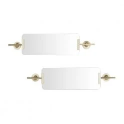 Home Decorators Collection Medium Rectangle Champagne Art Deco Accent Mirror with Mounting Brackets (32 in. H x 8 in. W)