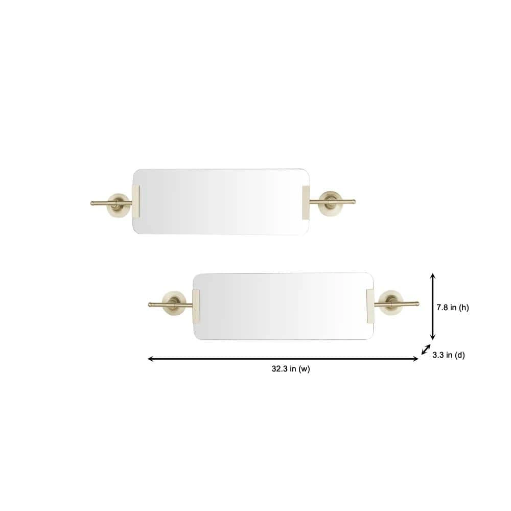 Home Decorators Collection Medium Rectangle Champagne Art Deco Accent Mirror with Mounting Brackets (32 in. H x 8 in. W) 4 Home Decorators Collection Medium Rectangle Champagne Art Deco Accent Mirror with Mounting Brackets (32 in. H x 8 in. W) - Image 2