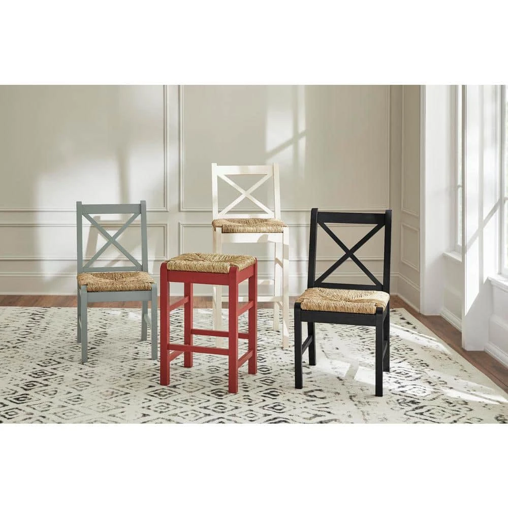 Home Decorators Collection Dorsey Ivory Backless Wood Counter Stool with Woven Rush Seat 11 Home Decorators Collection Dorsey Ivory Backless Wood Counter Stool with Woven Rush Seat - Image 9