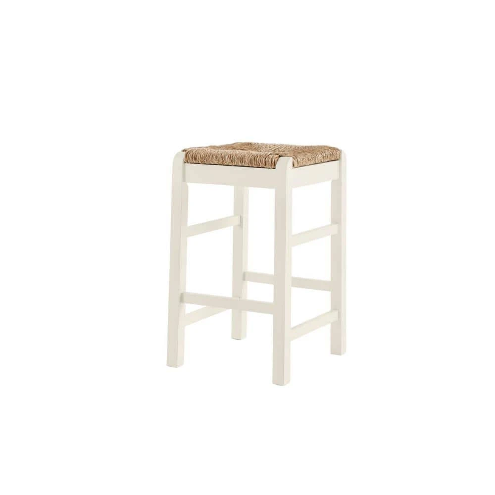 Home Decorators Collection Dorsey Ivory Backless Wood Counter Stool with Woven Rush Seat 9 Home Decorators Collection Dorsey Ivory Backless Wood Counter Stool with Woven Rush Seat - Image 7