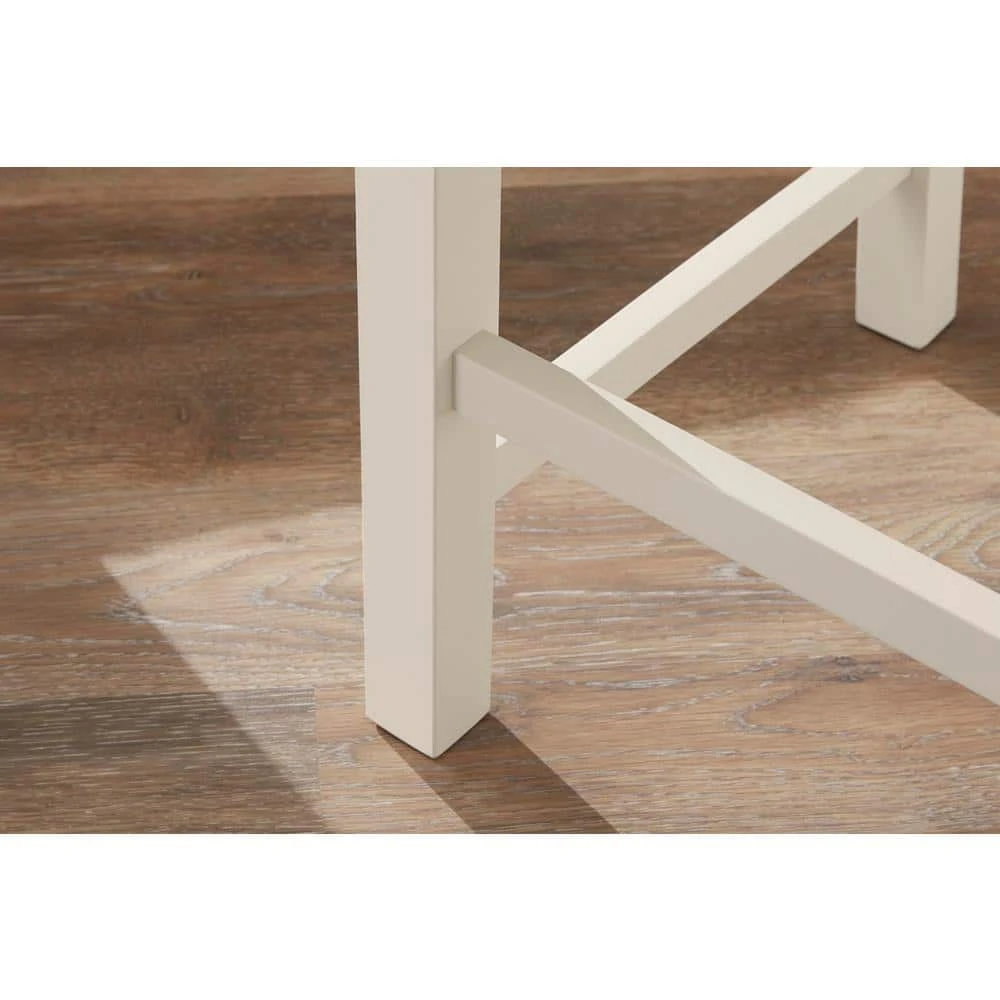 Home Decorators Collection Dorsey Ivory Backless Wood Counter Stool with Woven Rush Seat 6 Home Decorators Collection Dorsey Ivory Backless Wood Counter Stool with Woven Rush Seat - Image 4