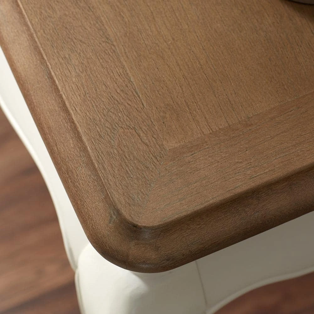 Home Decorators Collection Provence 54 in. Ivory/Ash Brown Standard Rectangle Wood Console Table 6 Home Decorators Collection Provence 54 in. Ivory/Ash Brown Standard Rectangle Wood Console Table - Image 4