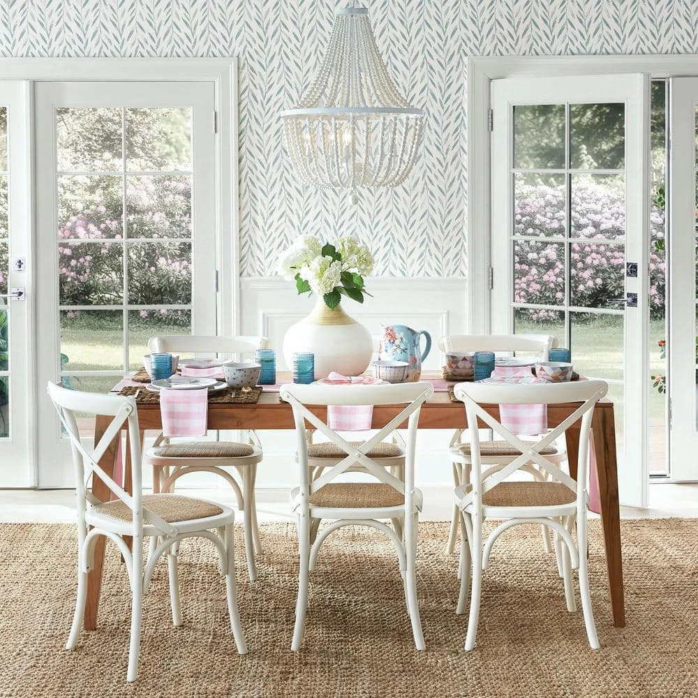 Home Decorators Collection Mavery Ivory Wood Dining Chair with Cross Back and Woven Seat (Set of 2) (19 in. W x 34.6 in. H) 11 Home Decorators Collection Mavery Ivory Wood Dining Chair with Cross Back and Woven Seat (Set of 2) (19 in. W x 34.6 in. H) - Image 9