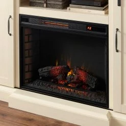 Home Decorators Collection Chastain 68 in. Freestanding Media Console Electric Fireplace TV Stand with Sliding Barn Door in Ivory -Flora Home Decorators Soldes ivory home decorators collection fireplace tv stands 118076 1f 1000