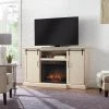 Home Decorators Collection Chastain 68 in. Freestanding Media Console Electric Fireplace TV Stand with Sliding Barn Door in Ivory -Flora Home Decorators Soldes ivory home decorators collection fireplace tv stands 118076 64 1000