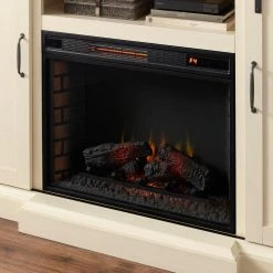 Home Decorators Collection Chastain 68 in. Freestanding Media Console Electric Fireplace TV Stand with Sliding Barn Door in Ivory -Flora Home Decorators Soldes ivory home decorators collection fireplace tv stands 118076 77 1000