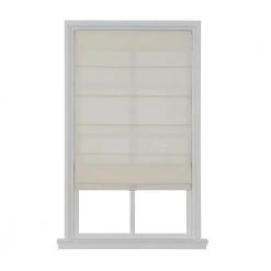 Home Decorators Collection Cordless Light Filtering Fabric Roman Shade 27X64 Ivory