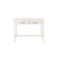Home Decorators Collection 42 in. Rectangular Ivory 2 Drawer Writing Desk with Built-In Storage