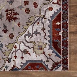 Home Decorators Collection Talya Ivory/Red 8 ft. x 10 ft. Medallion Area Rug -Flora Home Decorators Soldes ivory red home decorators collection area rugs 54027 44 1000