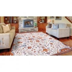 Home Decorators Collection Talya Ivory/Red 8 ft. x 10 ft. Medallion Area Rug -Flora Home Decorators Soldes ivory red home decorators collection area rugs 54027 77 1000