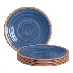 Home Decorators Collection Azria Melamine Salad Plates in Laguna Blue (Set of 6)