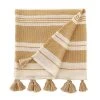 Home Decorators Collection Light Brown Stripe Turkish Cotton Textured Throw Blanket with Tassels -Flora Home Decorators Soldes light brown home decorators collection throw blankets dn 18821 64 1000