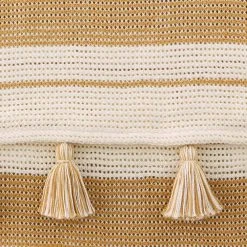 Home Decorators Collection Light Brown Stripe Turkish Cotton Textured Throw Blanket with Tassels -Flora Home Decorators Soldes light brown home decorators collection throw blankets dn 18821 a0 1000