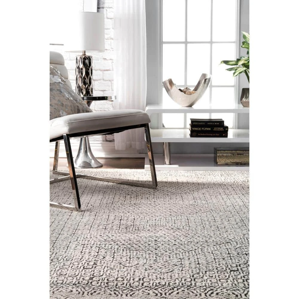 Home Decorators Collection Mozaik Tribal Light Gray 9 ft. x 12 ft. Area Rug 7 Home Decorators Collection Mozaik Tribal Light Gray 9 ft. x 12 ft. Area Rug - Image 5