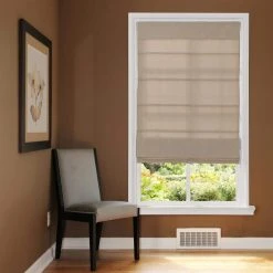 Home Decorators Collection Cordless Light Filtering Fabric Roman Shade 39X64 Linen -Flora Home Decorators Soldes linen home decorators collection roman shades rsfb3964 31 1000