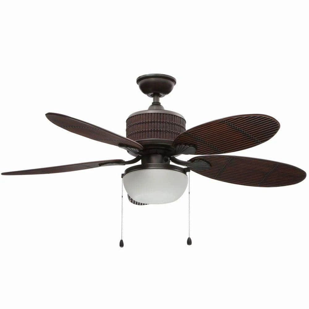 Home Decorators Collection Tahiti Breeze 52 in. LED Indoor/Outdoor Natural Iron Ceiling Fan with Mahogany Bamboo Accents 8 Home Decorators Collection Tahiti Breeze 52 in. LED Indoor/Outdoor Natural Iron Ceiling Fan with Mahogany Bamboo Accents - Image 6