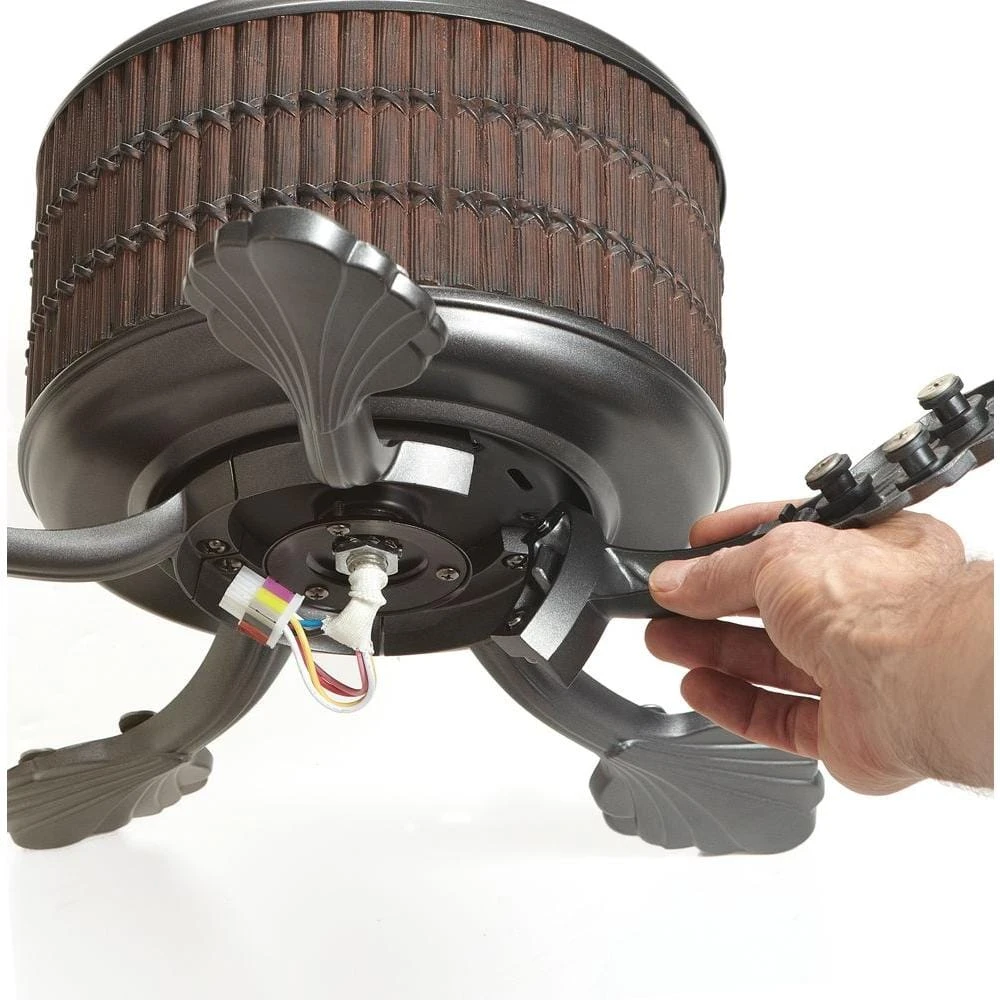 Home Decorators Collection Tahiti Breeze 52 in. LED Indoor/Outdoor Natural Iron Ceiling Fan with Mahogany Bamboo Accents 10 Home Decorators Collection Tahiti Breeze 52 in. LED Indoor/Outdoor Natural Iron Ceiling Fan with Mahogany Bamboo Accents - Image 8