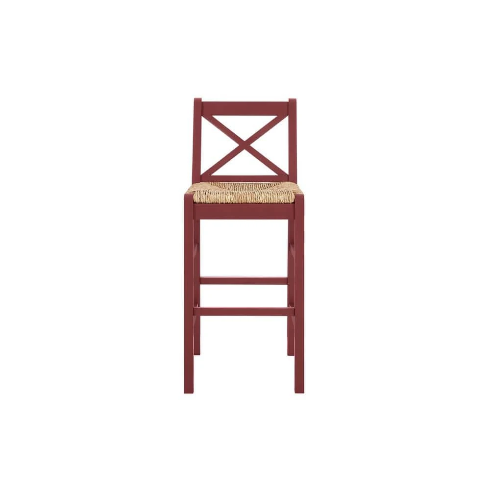 Home Decorators Collection Dorsey Mason Red Wood Bar Stool with Back and Woven Rush Seat 3 Home Decorators Collection Dorsey Mason Red Wood Bar Stool with Back and Woven Rush Seat