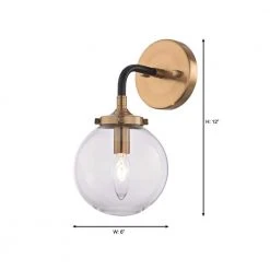 Home Decorators Collection 1-Light Matte Black and Antique Gold Wall Sconce -Flora Home Decorators Soldes matte black antique gold home decorators collection wall sconces tn 75432 a0 1000