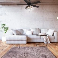 Home Decorators Collection 52 in. Bay City Indoor LED Matte Black with Brass Accents Dry Rated Ceiling Fan with Light Kit and 5 Reversible Blades -Flora Home Decorators Soldes matte black brass home decorators collection ceiling fans with lights 59909 31 1000