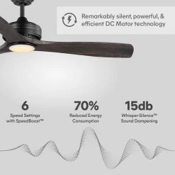 Home Decorators Collection Bayshire 60 in. LED Indoor/Outdoor Matte Black Ceiling Fan with Remote Control and White Color Changing Light Kit -Flora Home Decorators Soldes matte black finish home decorators collection ceiling fans with lights 102l60mbkddw 44 1000
