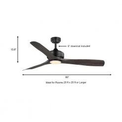 Home Decorators Collection Bayshire 60 in. LED Indoor/Outdoor Matte Black Ceiling Fan with Remote Control and White Color Changing Light Kit -Flora Home Decorators Soldes matte black finish home decorators collection ceiling fans with lights 102l60mbkddw a0 1000