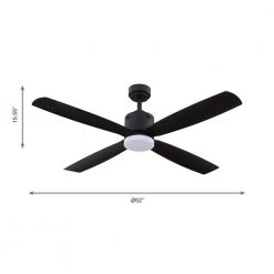 Home Decorators Collection Kitteridge 52 in. LED Indoor Matte Black Ceiling Fan with Light Kit -Flora Home Decorators Soldes matte black home decorators collection ceiling fans with lights 35442 hbub 4f 1000
