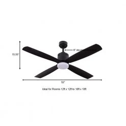 Home Decorators Collection Kitteridge 52 in. LED Indoor Matte Black Ceiling Fan with Light Kit -Flora Home Decorators Soldes matte black home decorators collection ceiling fans with lights 35442 hbub a0 1000