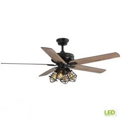 Home Decorators Collection Carlisle 60 in. LED Matte Black Ceiling Fan with Remote Control and Light Kit -Flora Home Decorators Soldes matte black home decorators collection ceiling fans with lights 51760 1d 1000